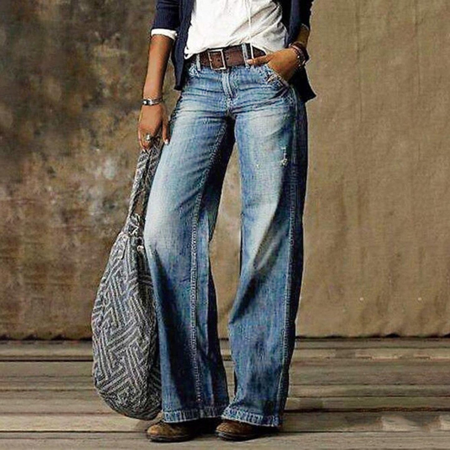 Pocket Casual Fashion Straight-Leg Jeans