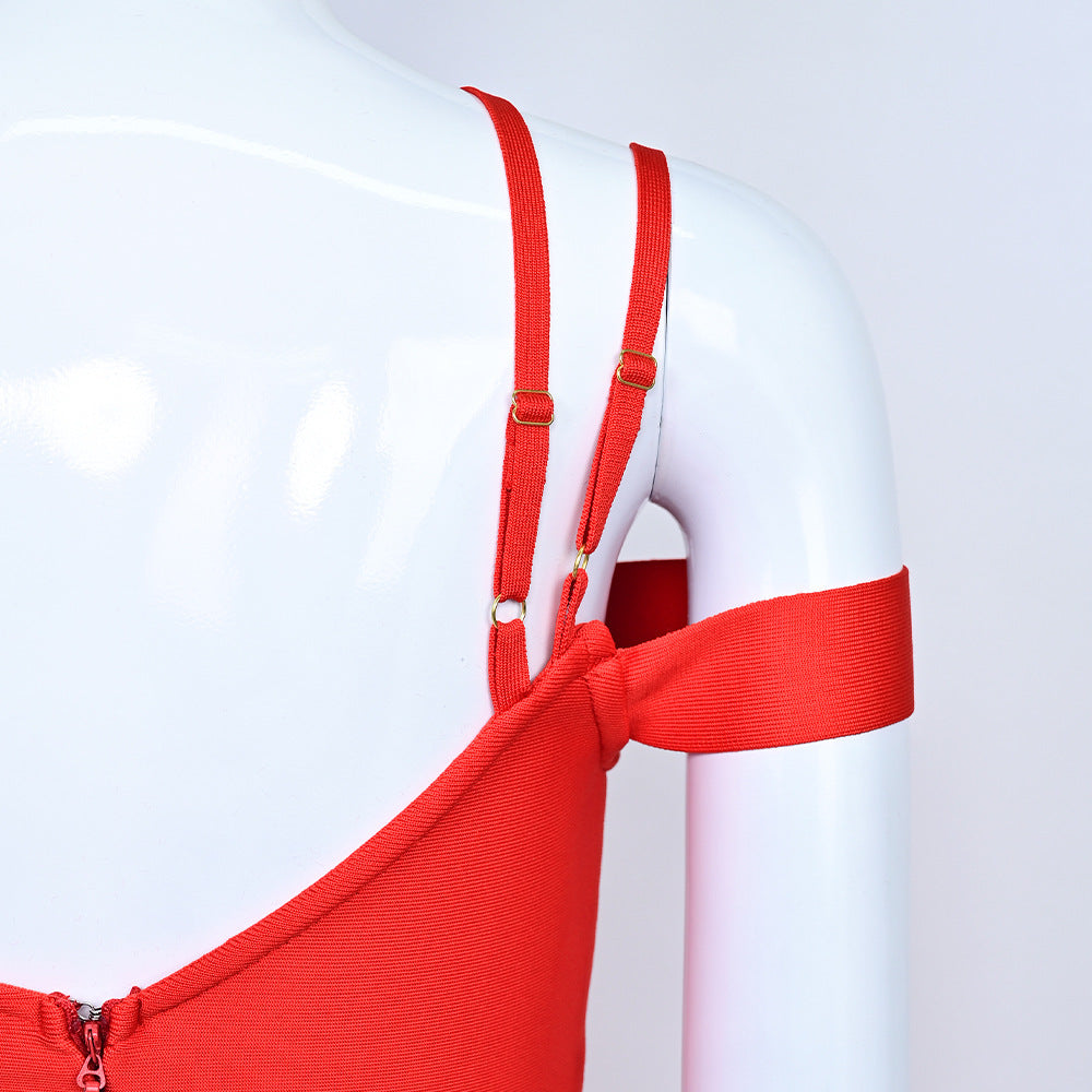 Red Bandage Tight Elastic Dress