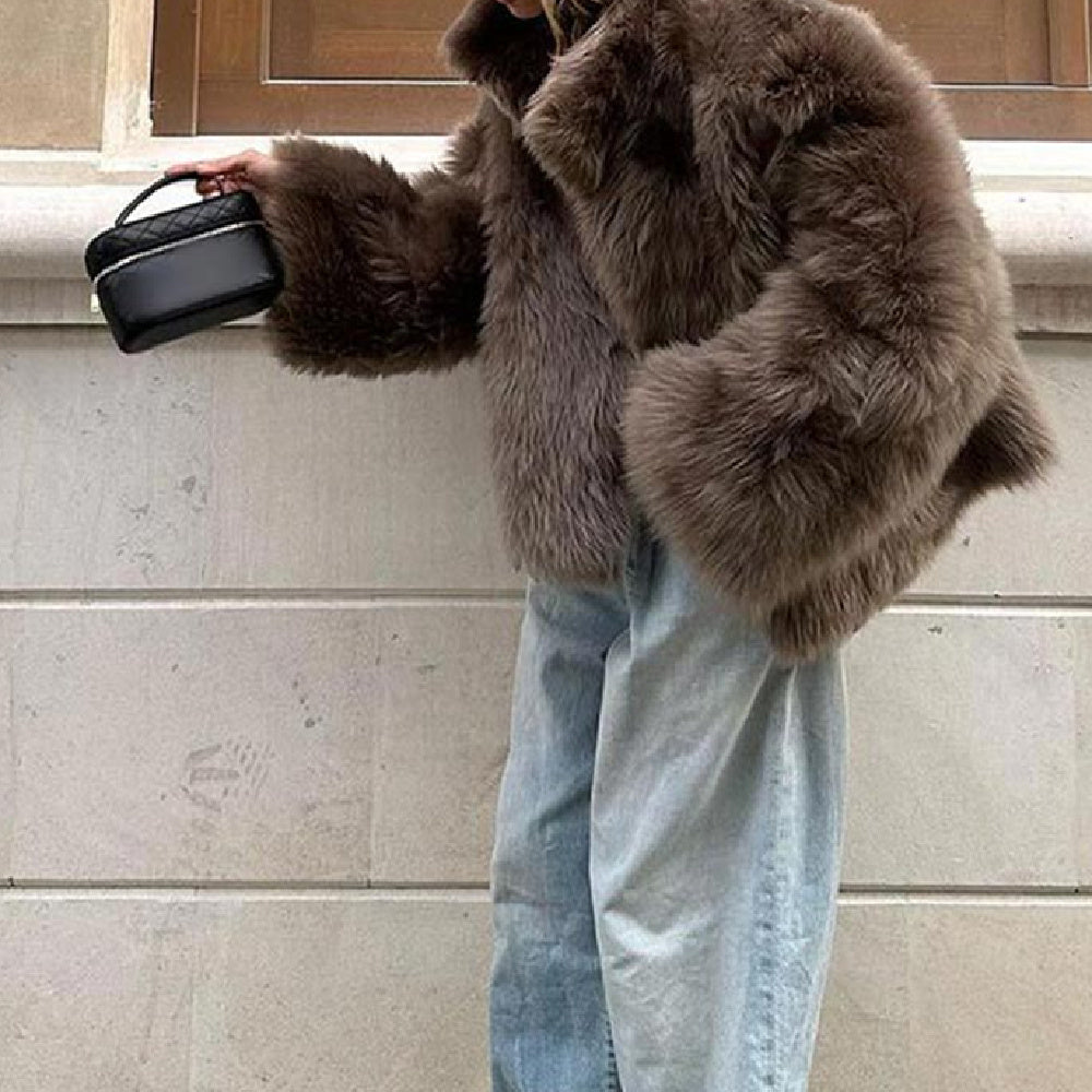 Plush Fur Coat Fashion Casual And Comfortable Eye-catching Warm