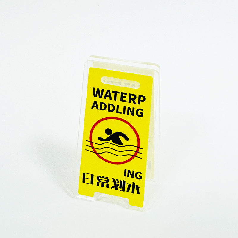 Creative Acrylic Warning Sign Clip Ins Style