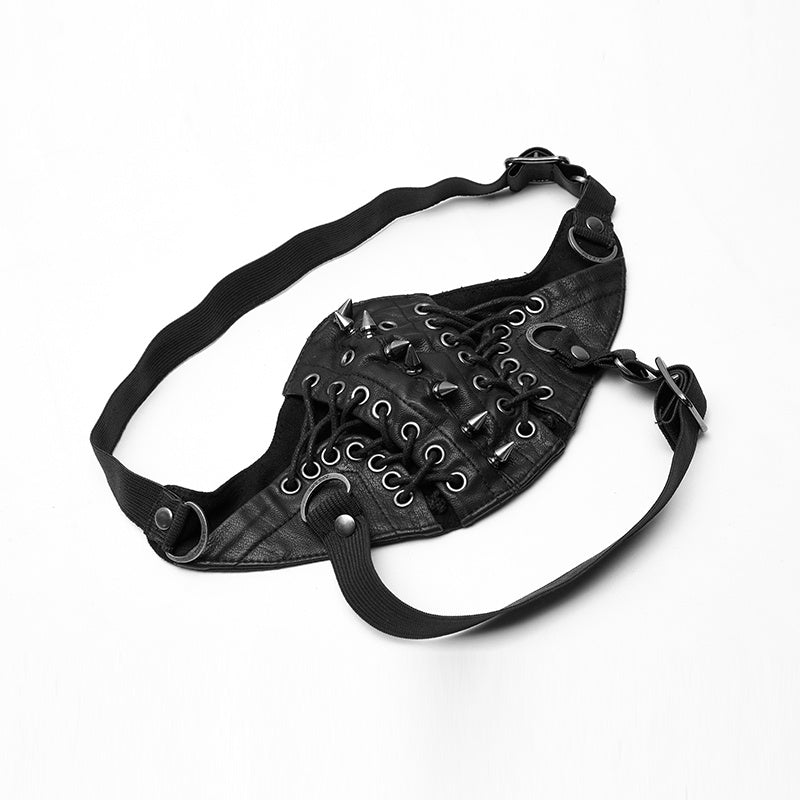 Rock Field CS Spike Unisex Punk Rope Leather Mask