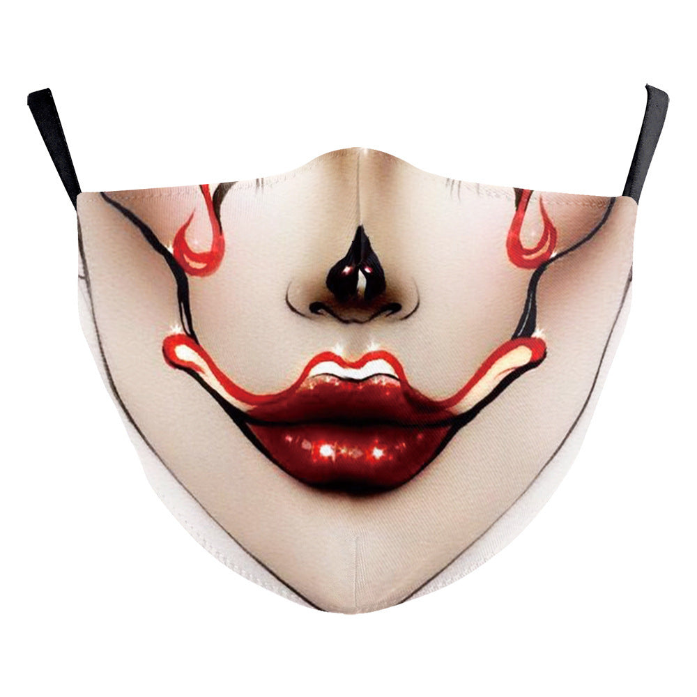 Milk Silk Double-layer Halloween Digital Printing Mask