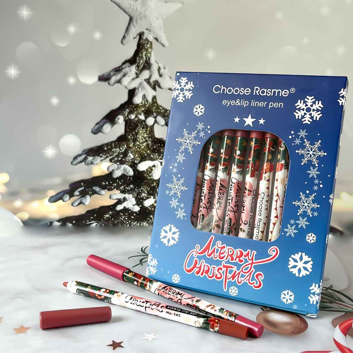 Christmas 12 Colors Mixed Lip Liner Set