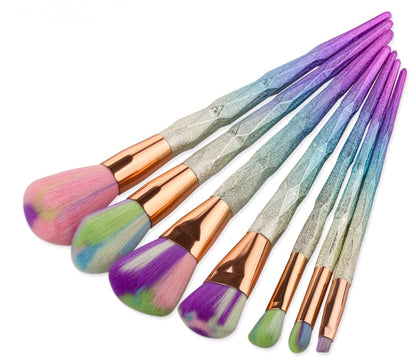 7 Pieces Diamond Makeup Brush Set for Flawless Beauty Application