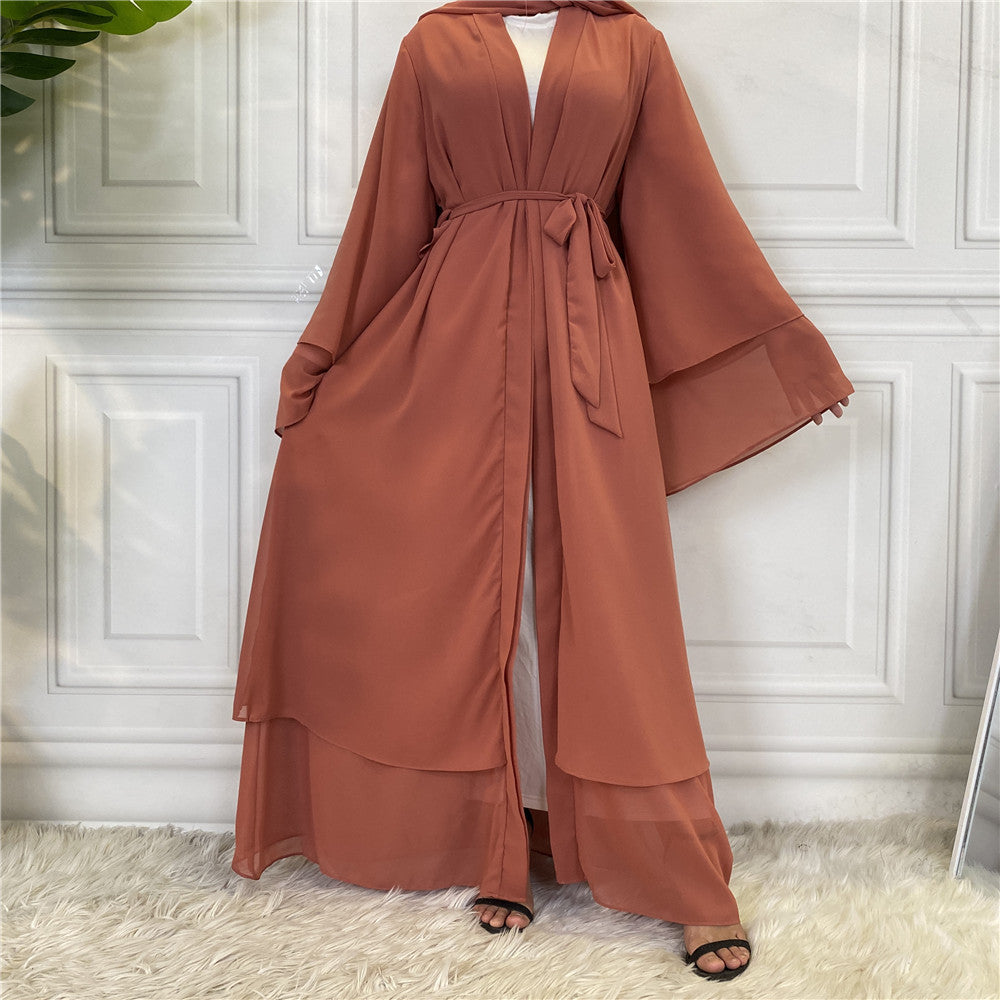 Modisches muslimisches Cardigan-Chiffonkleid