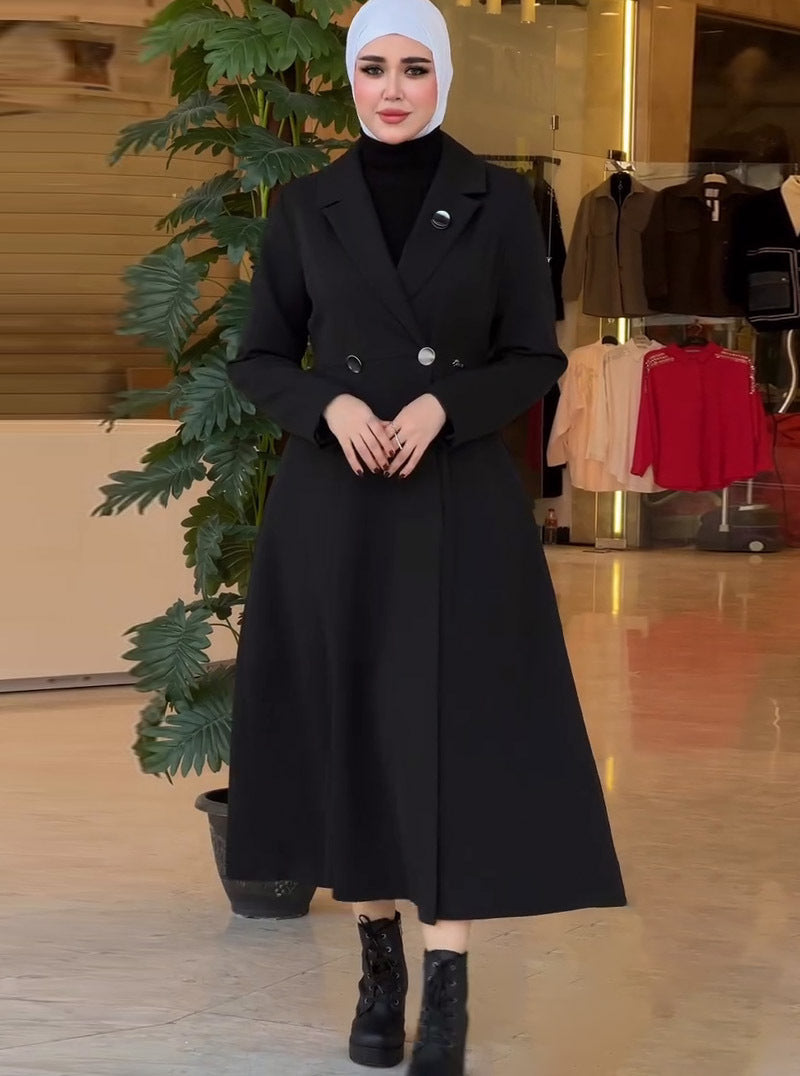 Elegant Mid-length Robe Trench Coat