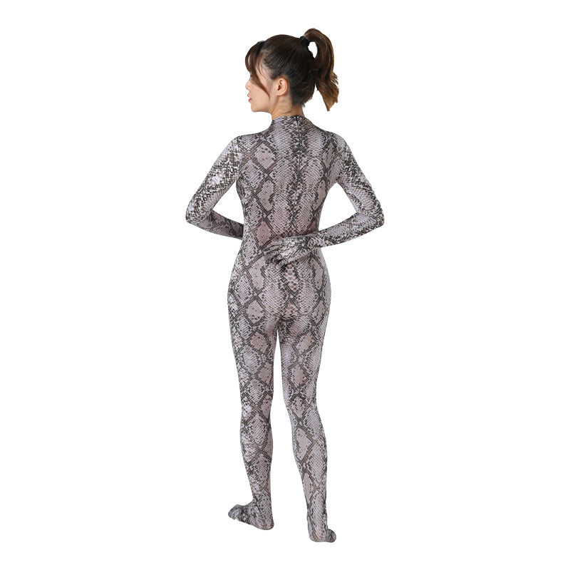 Hongbo Green Python Bodysuit Halloween