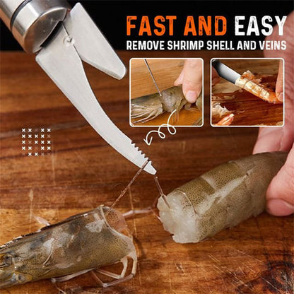 Multi-functional Stainless Steel Shrimp Peeler for Easy Shelling and Preparation