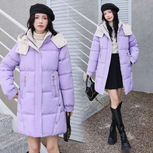 Winter Loose Down Cotton-padded Coat Women's Coat Mid-length Thickened