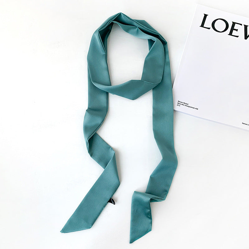 Solid Color Thin Narrow Long Decorative Ribbon Female Fashion