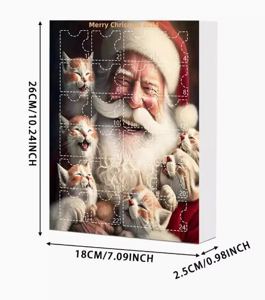 Cute Christmas Advent Cat Countdown Acrylic Calendar