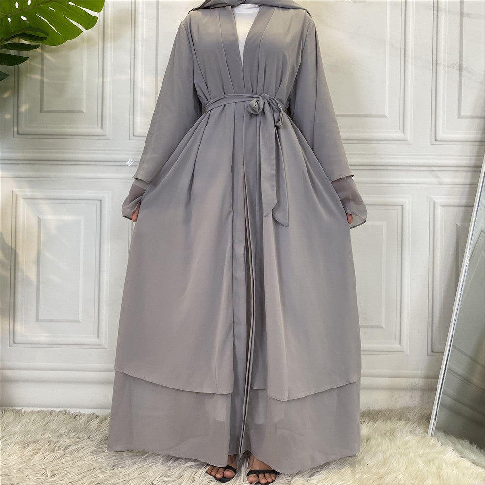 Modisches muslimisches Cardigan-Chiffonkleid