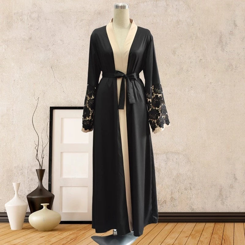 Long Sleeved Loose Fitting Large Lace Up Cardigan Robe