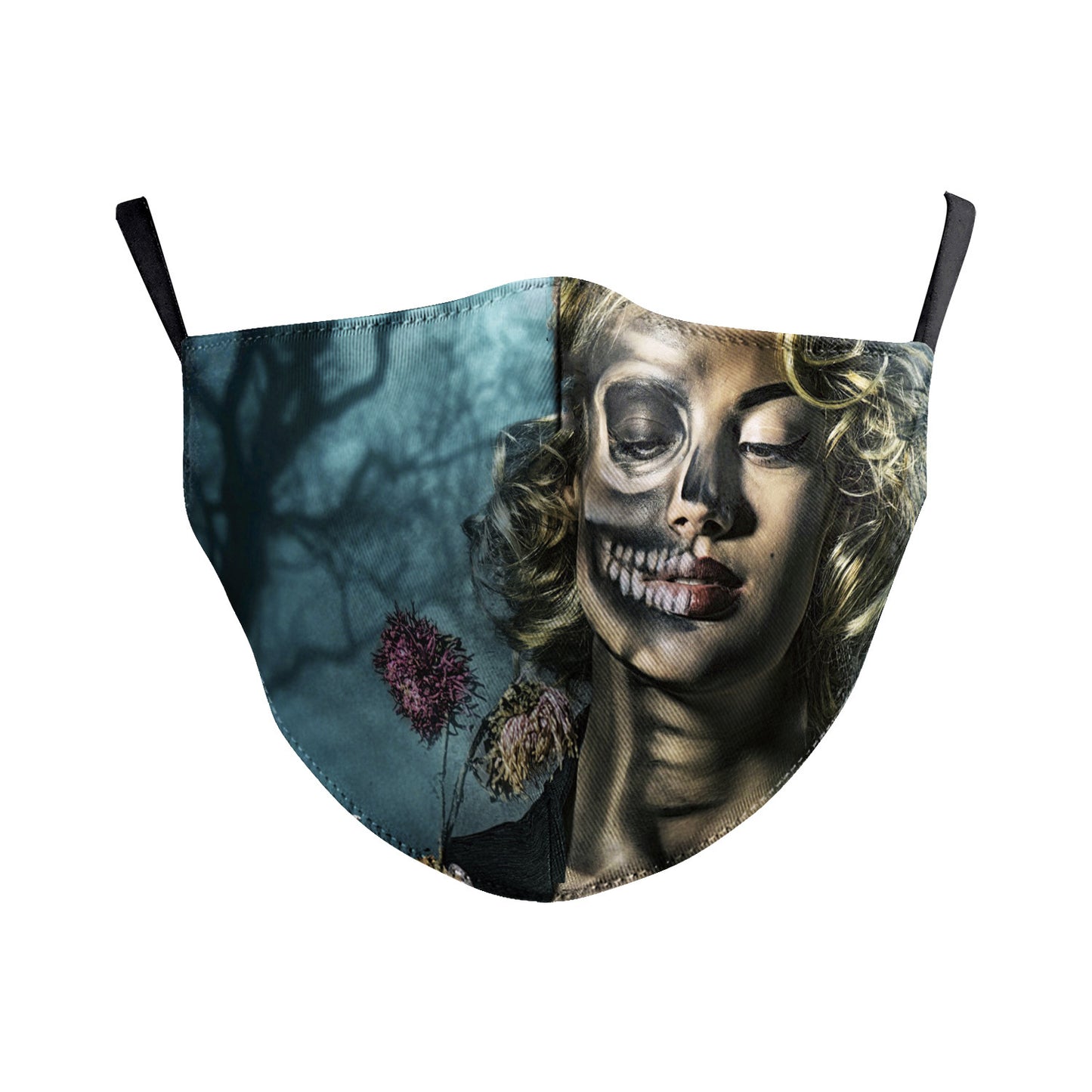 Digital Printing Wansheng Ghost Face Skull Double-layer Dust Mask