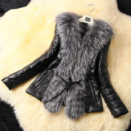 Fur collar coat