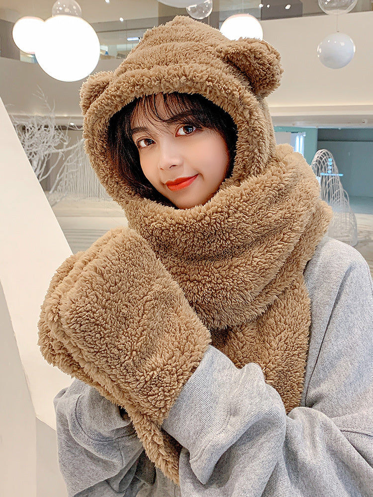 Bear ears scarf hat