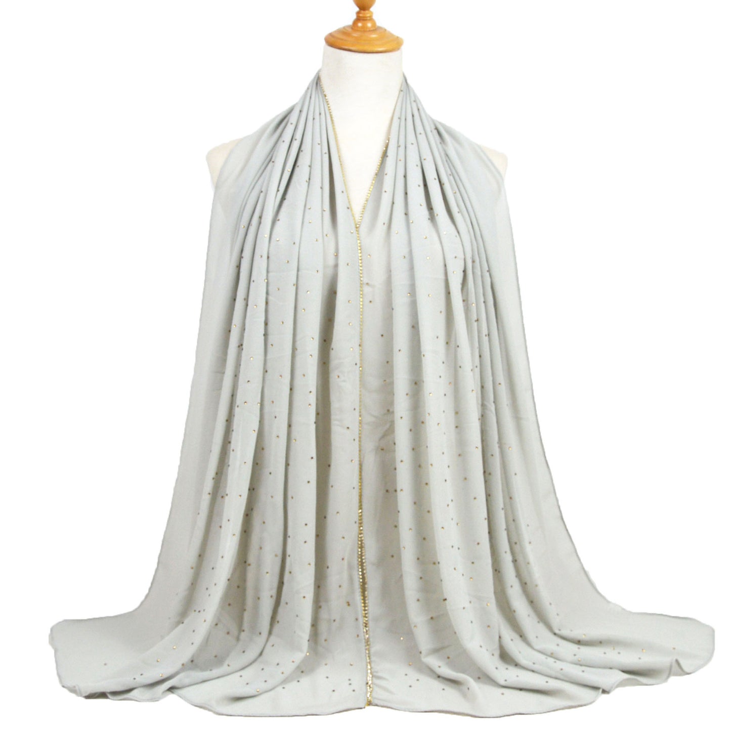 Chain Pearl Chiffon Hui Hood