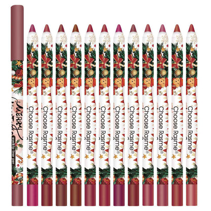 Christmas 12 Colors Mixed Lip Liner Set