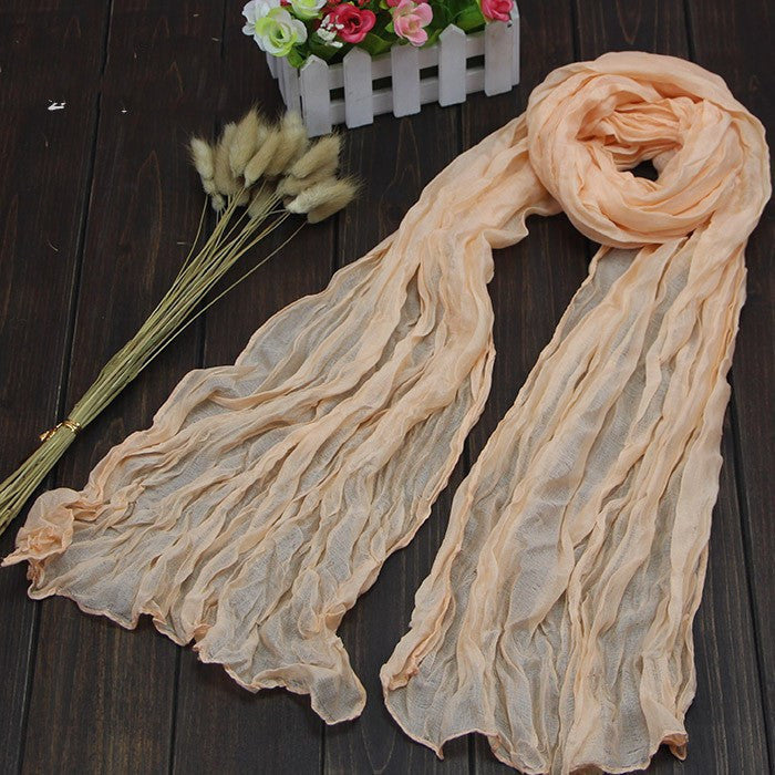 Bali Pure Cotton Yarn Fold Scarf Children Candy Color Autumn