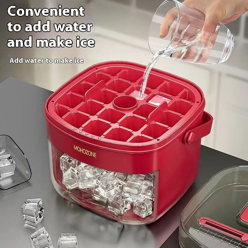 Press-type Portable Ice Tray - Large Capacity Ice Bucket