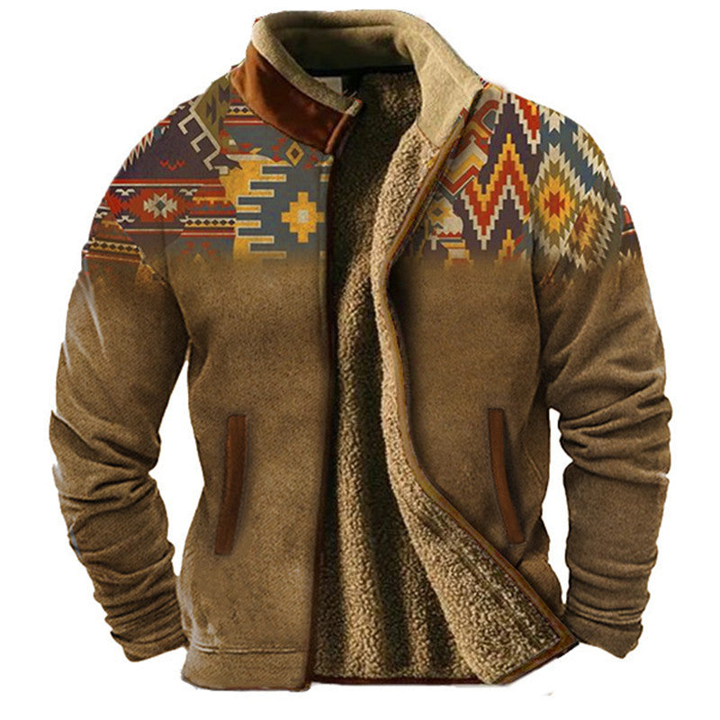 New Men's Cotton Clothes Fleece Jacket Coat Fashion Trend