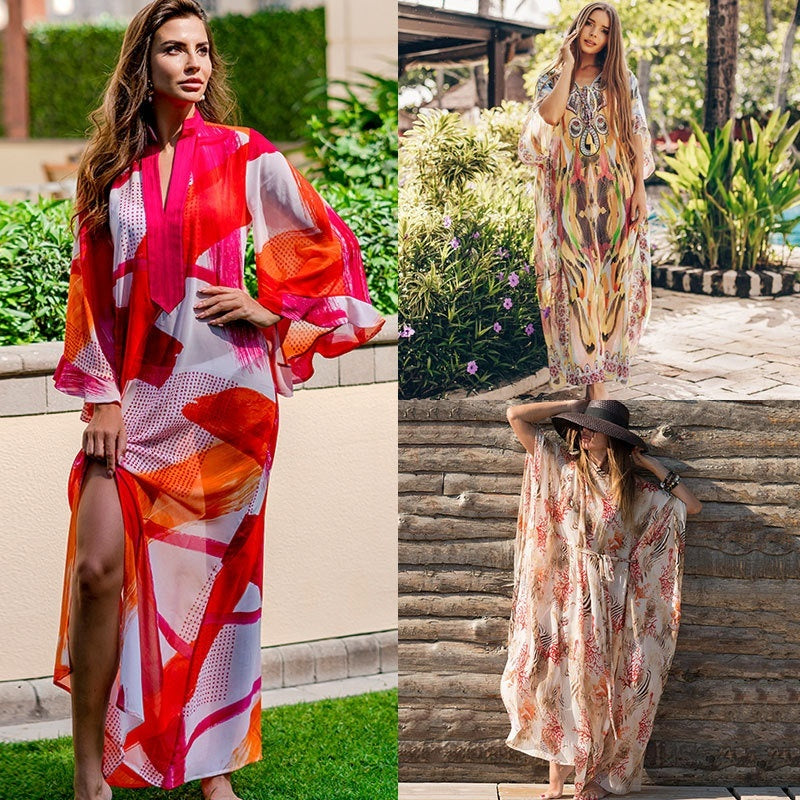 Beach Robe Bikini Swimsuit Blouse Long Dress