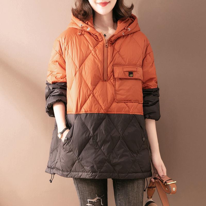 Women Light Thin Loose Warm Hooded Cotton Coat