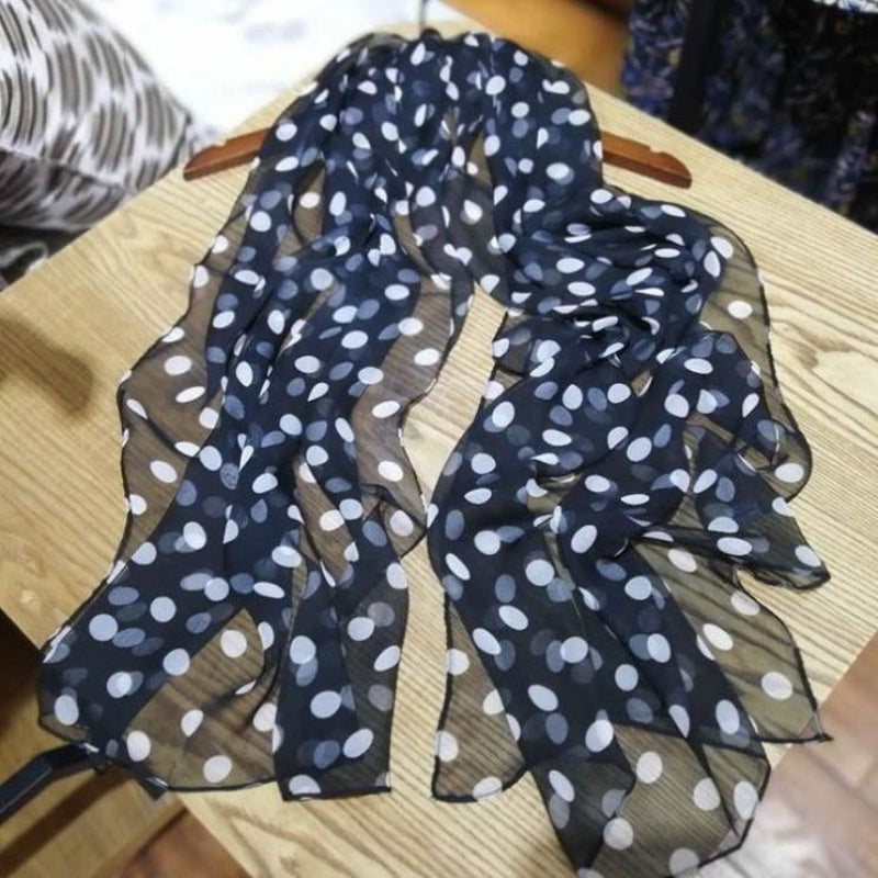 Fashion Women's Long Polka Dot Gauze Shawl