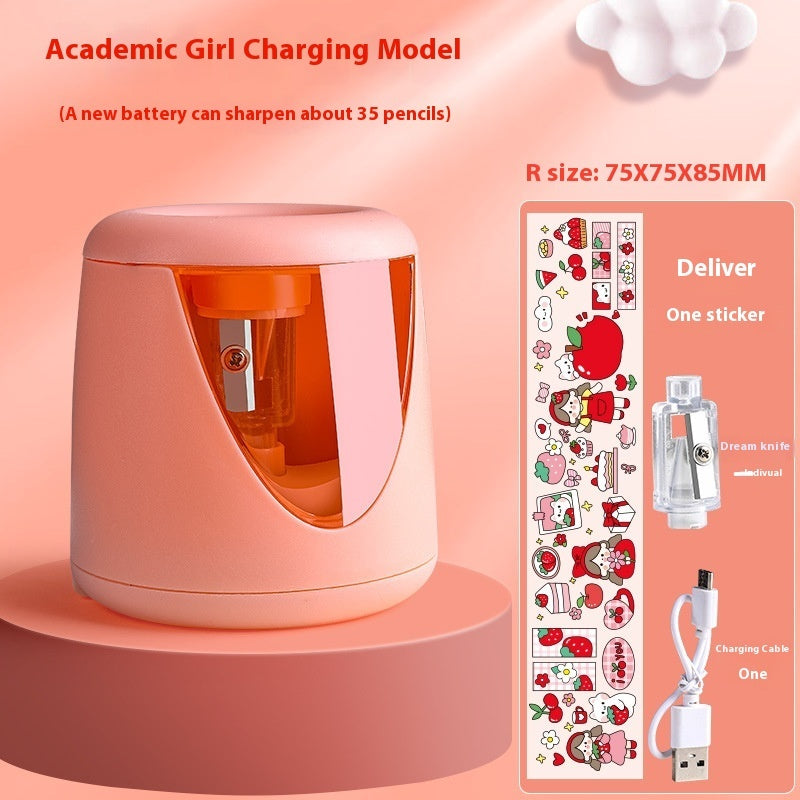 Automatic Cute Children's Pencil Sharpener Roll Portable Electric Pencil Sharpener