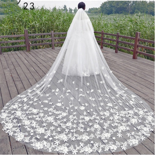 Bridal Wedding Long Tail Luxury Fairy Wedding Veil