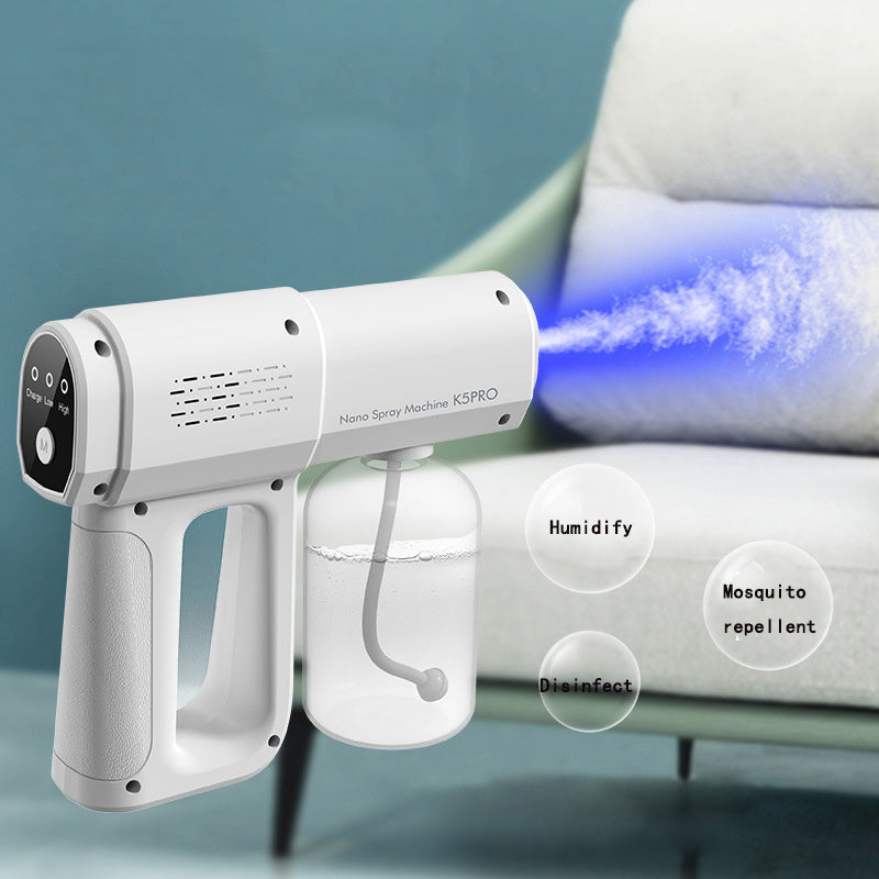 Electric Sanitizer Sprayer Handheld Blue Light Nano Steam Disinfection Spray Gun Home Car Wireless USB Humidifier Atomizer