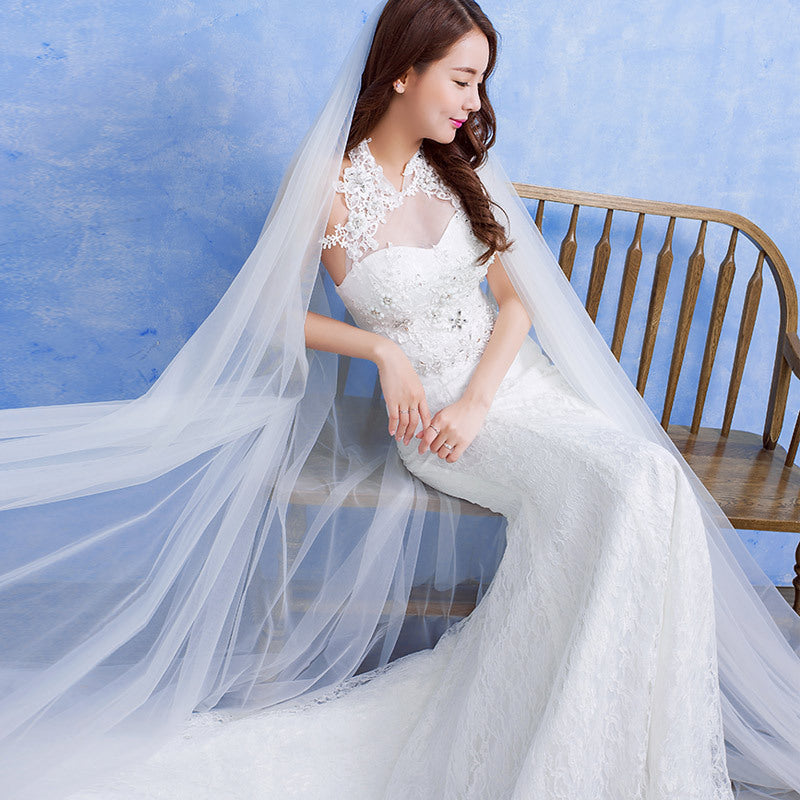 Wholesale new bride wedding fashion lace fishtail skirt Slim Skinny tail wedding dress D92