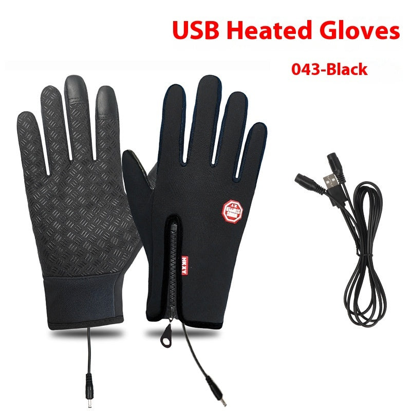 USB Electric Heating Heating Gloves Winter Outdoors Sports Skiing Warm Waterproof Non-slip