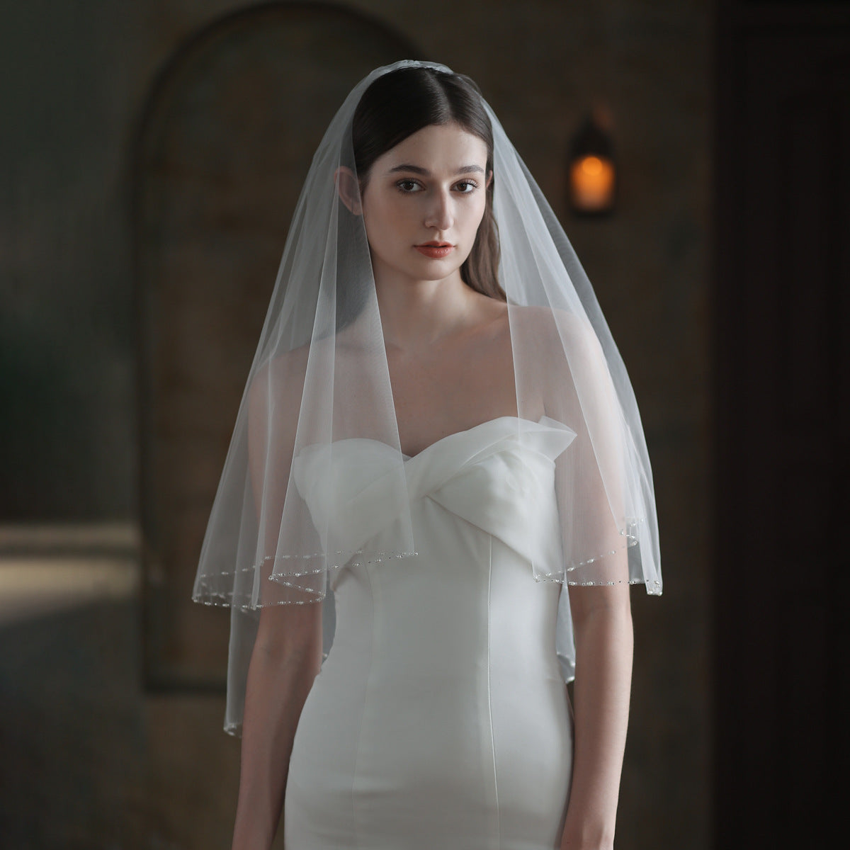 Exquisite Handmade Beaded Bridal Veil