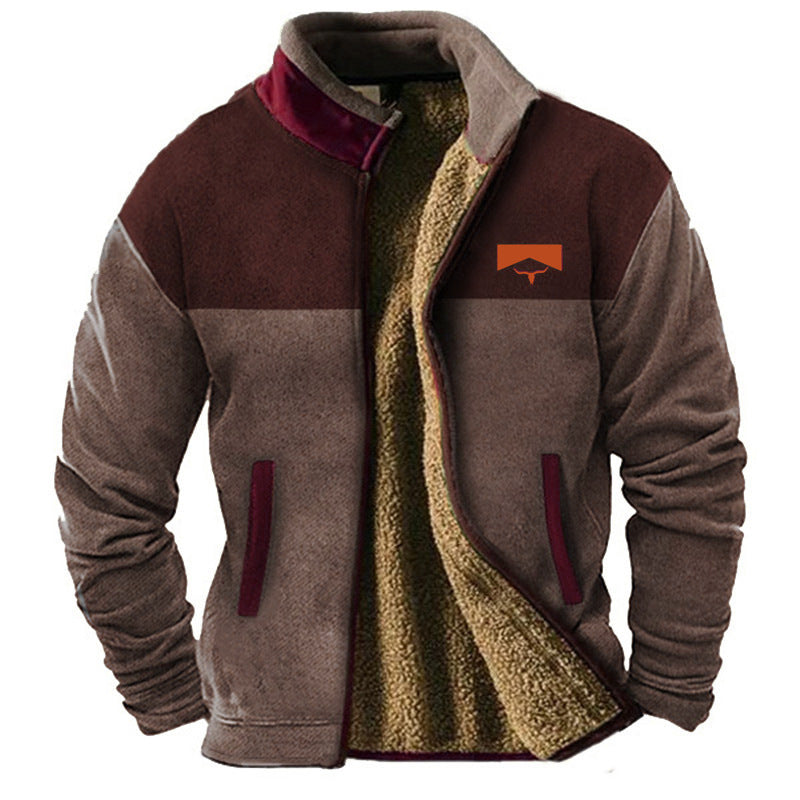 New Men's Cotton Clothes Fleece Jacket Coat Fashion Trend