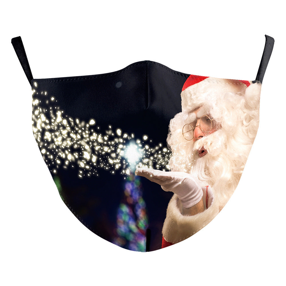 Christmas Red Digital Printing Double-layer Dust Mask