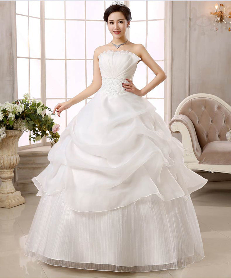 2021 Spring Autumn Wedding dress new bride wedding dress size Korean women slim lace Qi special offer