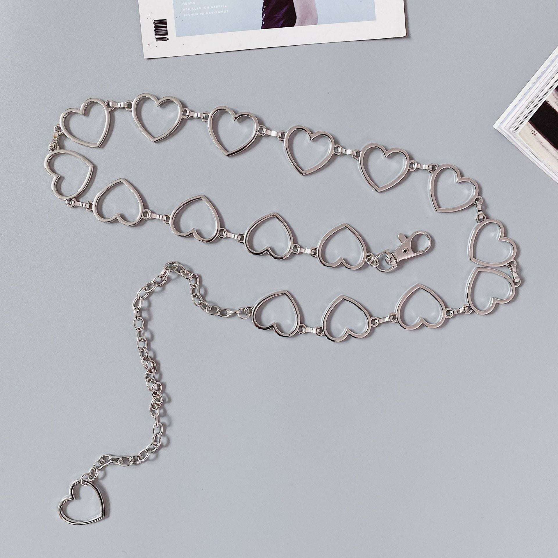 Metal love circle waist chain