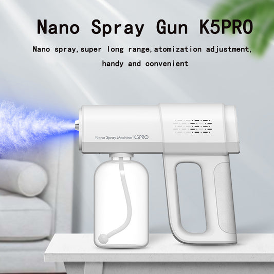 Electric Sanitizer Sprayer Handheld Blue Light Nano Steam Disinfection Spray Gun Home Car Wireless USB Humidifier Atomizer