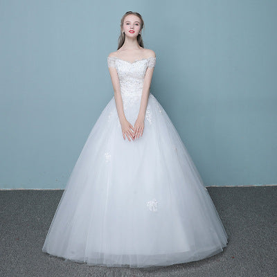 New style word wedding dress new Korean bride married slender tail neat factory direct sales