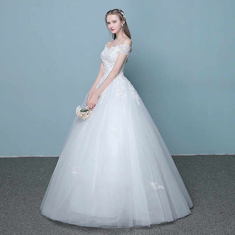 New style word wedding dress new Korean bride married slender tail neat factory direct sales