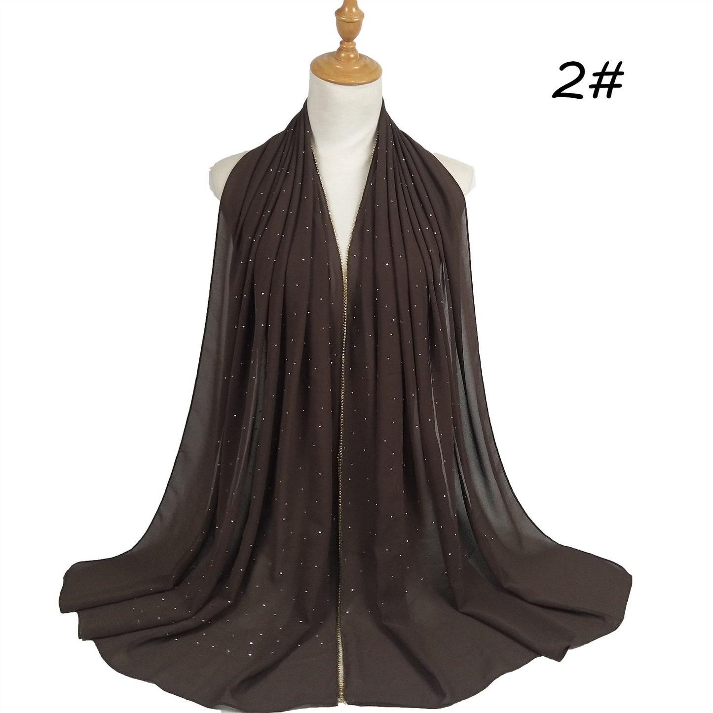 Chain Pearl Chiffon Hui Hood