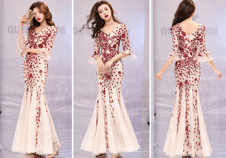 Banquet evening dress princess slim dress