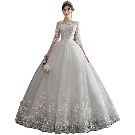 One-shoulder Dream Slim Sleeve Lace Bride