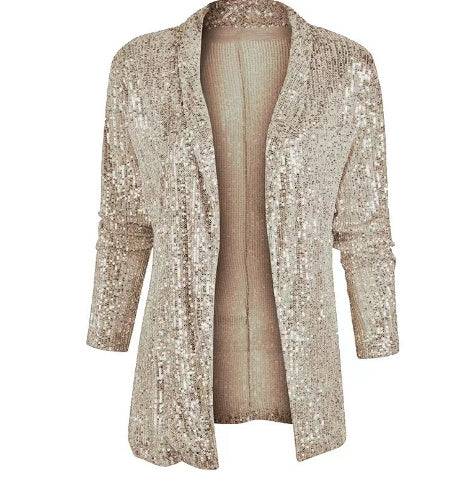 Sequined Long Sleeve Elegant Small Blazer