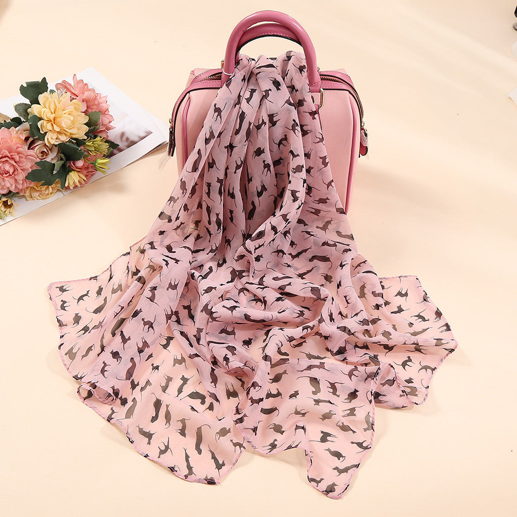 New Ladies Animal Chiffon Printed Silk Scarf