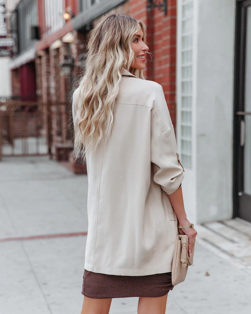 Medium Long Loose Casual Long Sleeve Trench Coat