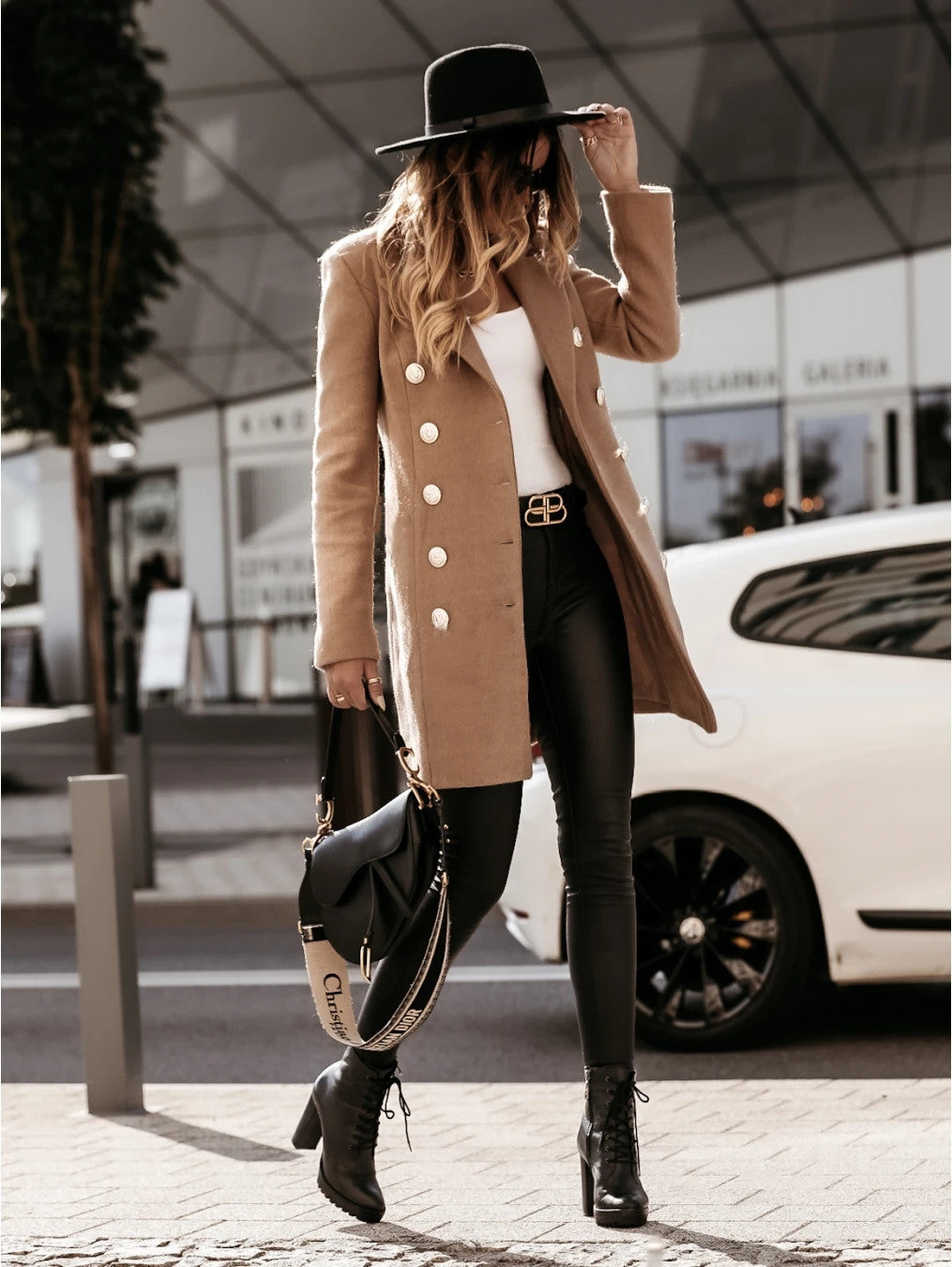 Long-sleeved Suit Collar Double-breasted Coat Coat Women