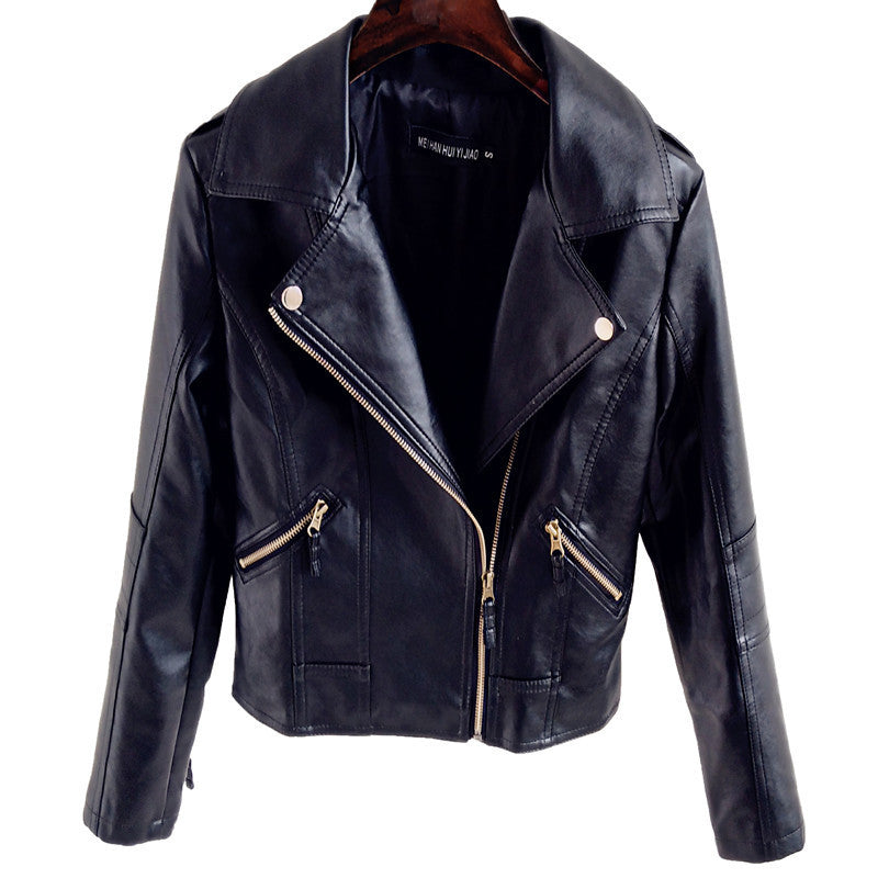 Loose Leather Jacket Motorcycle Female