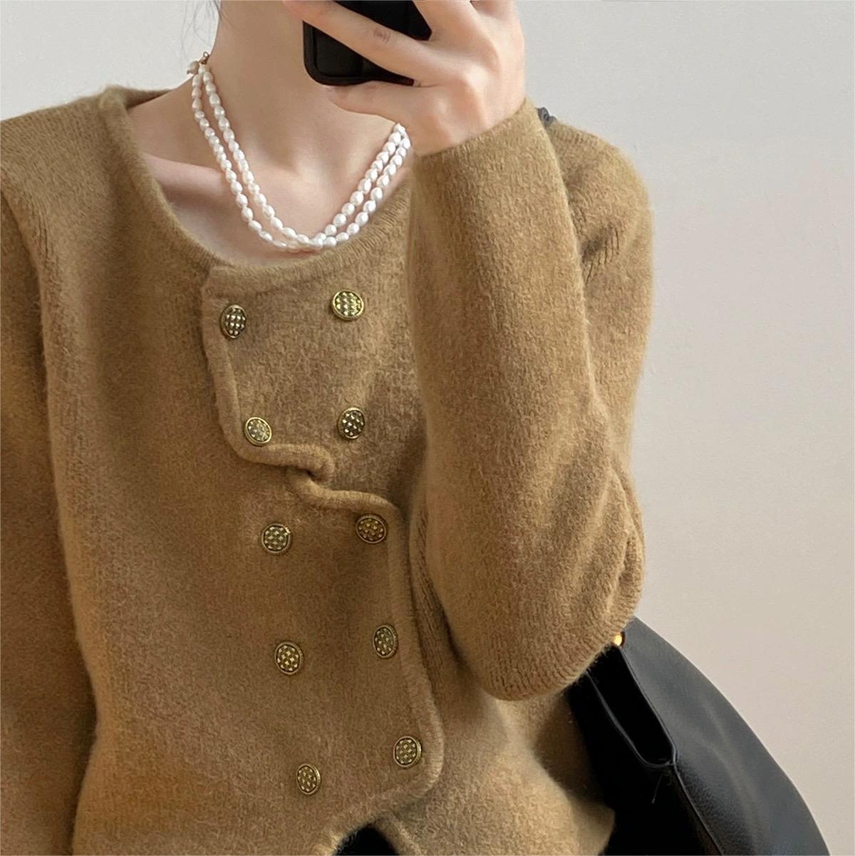 Women Classic French Style Short Knitted Cardigan